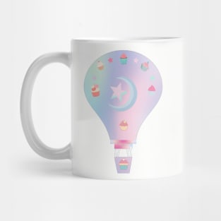 Pastel cupcake hot air balloon - Kawaii Mug